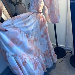 Calvin klein Maxi Dress Romatic Style Long Sleeve